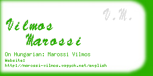 vilmos marossi business card